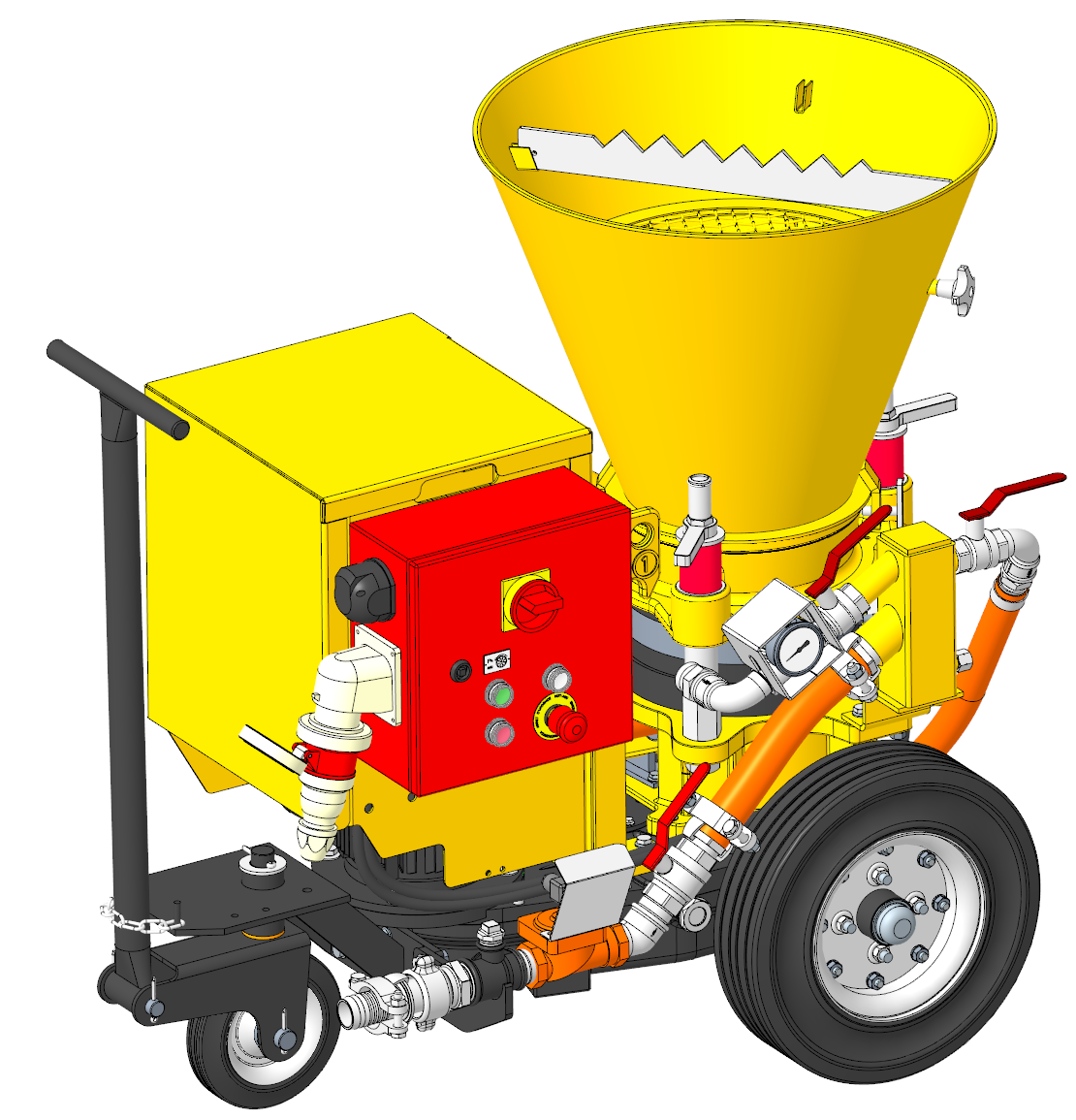 AL-237 Top Spritzbetonmaschine 2.0 l Rotor für Trockenmischung, 380 - 480 V/50 - 60 Hz Trichter mit Rührwerk