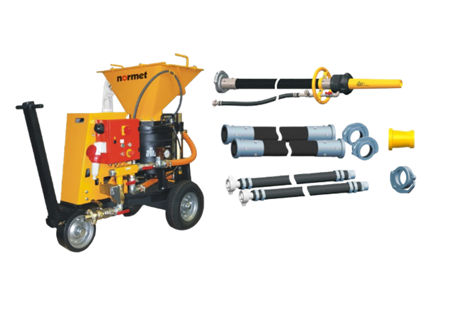 Betonspritzenset für den Poolbau, bestehend aus: