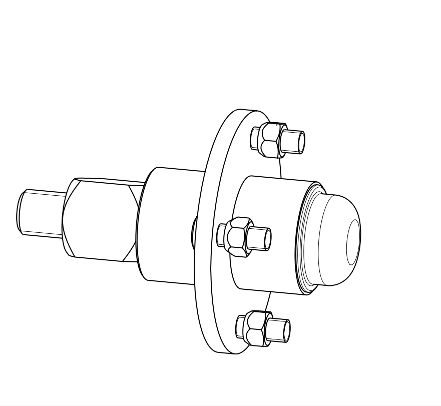Radachse M24 mit Radmuttern M12